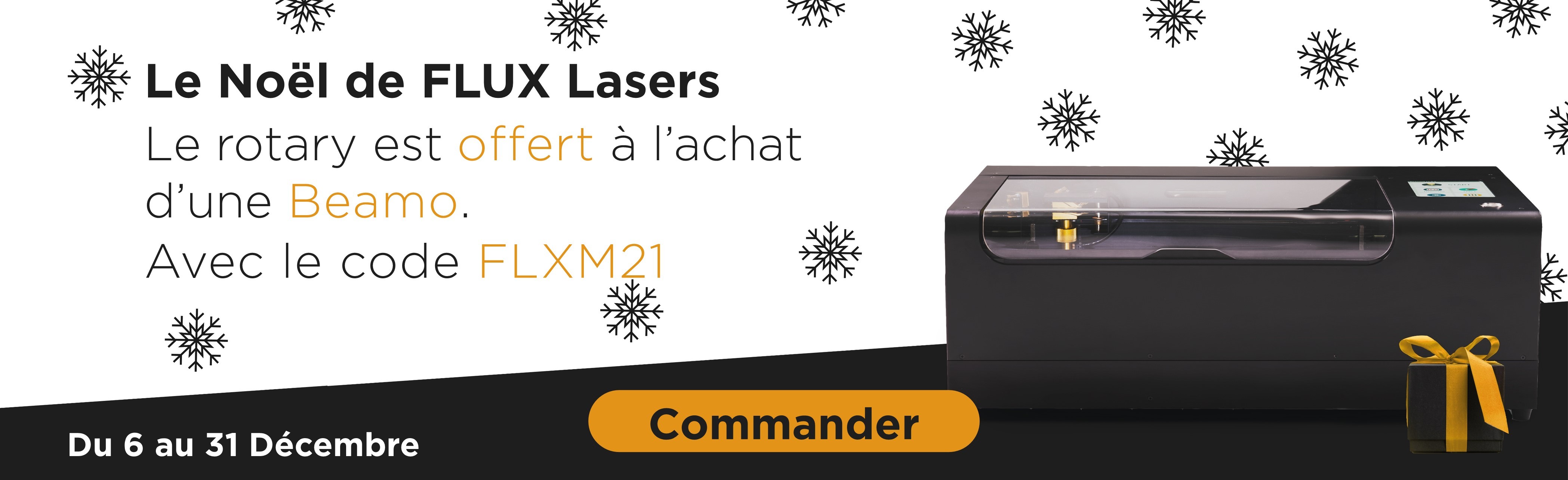 FLUX Laser offre le Beamo Rotary pour Noël.